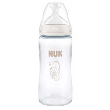 Γυάλινο βρεφικό μπιμπερό Nuk Perfect Match+ Temperature Control Sea Horse, 3 μηνών+, 240 ml.