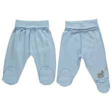 Παντελόνι βρεφικό με κλειστό ποδαράκι Bebetto 2 τεμ. μπλε 0-9 μ. T2207