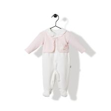 Φορμάκι βρεφικό ολόσωμο Bebetto βελούδινο ροζ 0-9μ. T2269