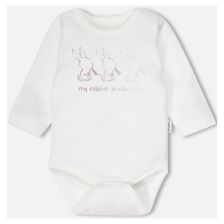 Βρεφικό κορμάκι Bebetto RABBIT AND CARROTS LILAC 0-12 μηνών, μακρυμάνικο, T4409.