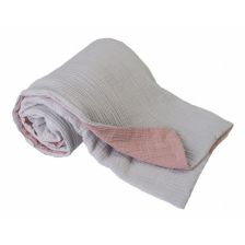 0370 Одеяло Muslin 75х100 св.сиво /розово