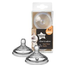 Βρεφικές θηλές Tommee Tippee Easi-Vent Fast 3 σταγόνες 6 μηνών+ 2 τεμαχίων, ΤΤ0006.