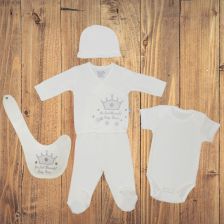 Σετ για νεογέννητο CICCIM BABY Crown Γκρι 5 τεμαχίων Μέγεθος 56 εκατοστών.