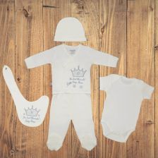 Σετ για νεογέννητο CICCIM BABY Crown Μπλέ 5 τεμαχίων Μέγεθος 56 εκατοστών.
