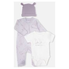 Βρεφικό σετ Bebetto RABBIT AND CARROTS LILAC 3 τεμαχίων, 0-6 μηνών, Z1167.