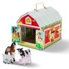 Ξύλινο παιδικό παιχνίδι  Melissa and Doug Αχυρώνας με πόρτες και κλειδαριές + 4 ζώα.