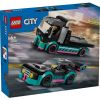 Κατασκευές LEGO City Αγωνιστικό αυτοκίνητο και φορτηγό μεταφοράς αυτοκινήτων, 60406.