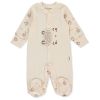 Βρεφική ολόσωμη φόρμα Bebetto Organic little lamb, Εκρού, 0-6 μηνών, T3937.