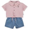 Βρεφικό σετ Bebetto BEE HAPPY, DUSTY ROSE, 2 τεμαχίων, 6-36 μηνών, K4269.