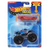 Αυτοκινητάκι Mattel Hot Wheels Monster Truck Race Ace με συνθλιμμένο αυτοκινητάκι, JCG42.