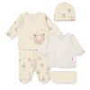 Σετ μαιευτηρίου για πρόωρα νεογέννητα Bebetto Organic little lamb, Εκρού, 5 τεμαχίων, 0-1 μηνών, Z1032.