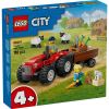 Κατασκευές LEGO City Κόκκινο αγροτικό τρακτέρ με το ρυμουλκούμενο και τα πρόβατα 60461.