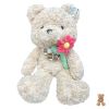 Λούτρινο Αρκουδάκι Raya Toys με λουλούδι, 65 εκατοστών.