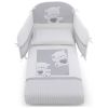 Σετ Κούνιας Italbaby JOLIE Maxi 5 τεμ. 100х130 εκ. White / Grey με Πάντα Κούνιας, με κέντημα