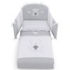 Σετ Κούνιας Italbaby PELUCHE GREY Maxi 5 τεμ. 100х130 εκ. White / Grey με Πάντα Κούνιας, με κέντημα