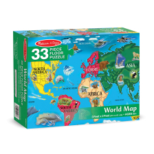 Πάζλ Melissa&Doug χάρτης του κόσμου 33 τεμ. 10446