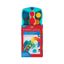 Χρώματα ακουαρέλας Faber-Castell Connector - 12 χρωμάτων, Τιρκουάζ παλέτα.
