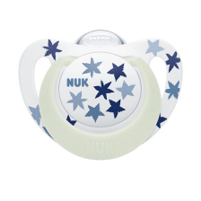 Ορθοδοντική πιπίλα σιλικόνης Nuk Star Night 18-36 μηνών, 1 τεμάχιο.