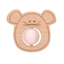 Μασητικό ξύλινο ροζ Lassig Little Chums Mouse