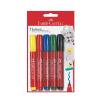 Μαρκαδόρος υφάσματος Faber-Castell 5 χρωμάτων.