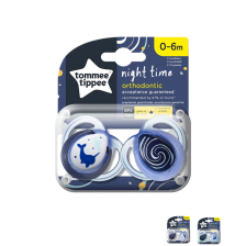 Ορθοδοντικές πιπίλες Tommee Tippee NIGHT TIME 0-6 μηνών, 2 τεμαχίων.