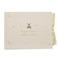 Βιβλίο ευχών Widdop Bingham Bambino Little Star Baby Shower με ασημένιο στοιχείο.