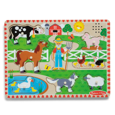 Ξύλινο παζλ Melissa & Doug Η φάρμα του McDonald's, με τραγουδάκι.