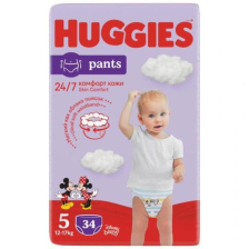 Πάνα-βρακάκι HUGGIES Pants 5 12-17 κιλά 34 τεμ.