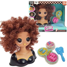 Μανεκέν για χτενίσματα Raya Toys LK1016, καστανά μαλλιά