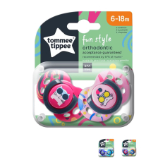 Ορθοδοντικές πιπίλες Tommee Tippee FUN STYLE 6-18 μηνών, 2 τεμαχίων.