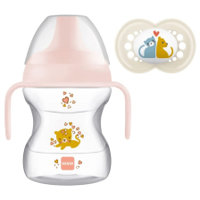 Κύπελλο με Καπάκι & Λαβές MAM Learn to Drink Cup 190ml ροζ