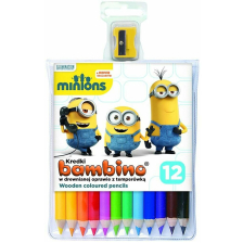 Ξυλομπογιές ζωγραφικής Majewski Minions 12 χρώματα με ξύστρα