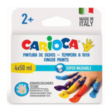 Μπογιές ακουαρέλας CARIOCA Finger Paint, 4 x 50 ml.
