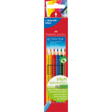 Ξυλομπογιές ακουαρέλας Faber-Castell Grip 6 χρωμάτων.