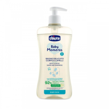 Απαλό σαμπουάν για τα μαλλιά και το σώμα Chicco Baby Moments 500ml.
