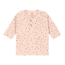 Βρεφική μπλούζα Lassig Cozy Colors, Dots powder pink, μακρυμάνικη.