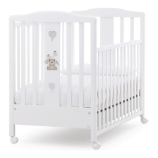 Παρκοκρέβατο Italbaby KUKU Λευκό + διακόσμηση Dove Grey