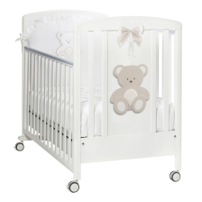 Παρκοκρέβατο Italbaby PELUCHE Λευκό + διακόσμηση DOVE GREY