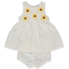 Βρεφικό φόρεμα Bebetto ETHNIC DAISY, Μπεζ, 2 τεμαχίων, 6-36 μηνών, Κ4383.