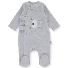 Βρεφική ολόσωμη φόρμα Bebetto Little Teddy Bear, βελούδινη, 1-9 μηνών, K4587.