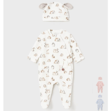 Βρεφική ολόσωμη φόρμα Mayoral Bunnies, με σκουφάκι, 2790.