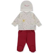 Βρεφικό σετ για νεογέννητο Bebetto Organic Cutie, 3 τεμαχίων, 0-3 μηνών, Z959.