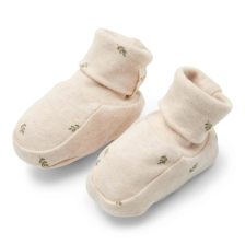 Βρεφικές παντόφλες Little Dutch Farm Green Leaves, 0-9 μηνών.