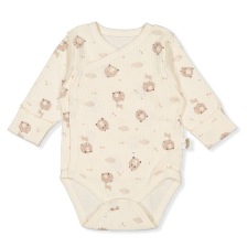 Βρεφικό κορμάκι Bebetto Organic little lamb, Εκρού, 0-3 μηνών, Τ3941.