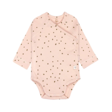 Βρεφικό κορμάκι Lassig Dots powder pink, μακρυμάνικο, 0-24 μηνών.