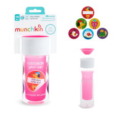 Κύπελλο Munchkin 360° με αυτοκόλλητα 266 μλ. Pink