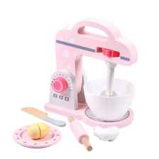 Ξύλινο παιδικό μίξερ Raya Toys με αξεσουάρ, Ροζ.