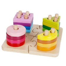 Ξύλινο παιδικό παιχνίδι Raya Toys Nizanka παζλ με σχήματα.