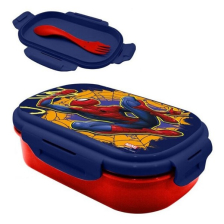 Παιδικό δοχείο φαγητού Kids Licensing Spiderman, μπλε, με θήκες και σκεύη.