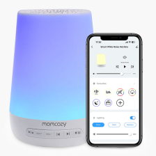 Παιδικό φωτιστικό νυκτός με μουσικό κουτί Momcozy 7 χρωμάτων, 34 μελωδίες, Λευκός θόρυβος, με εφαρμογή για κινητά.